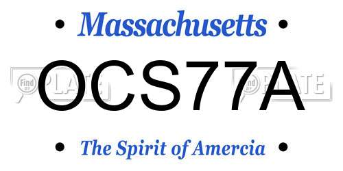 OCS77A Massachusetts License Plate