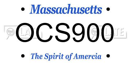 OCS900 Massachusetts License Plate