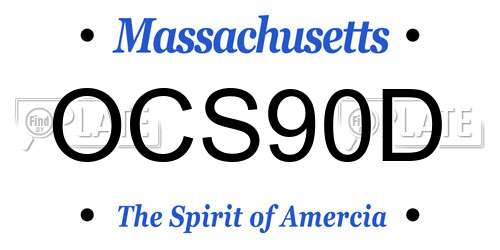 OCS90D Massachusetts License Plate