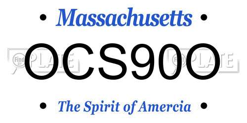OCS90O Massachusetts License Plate