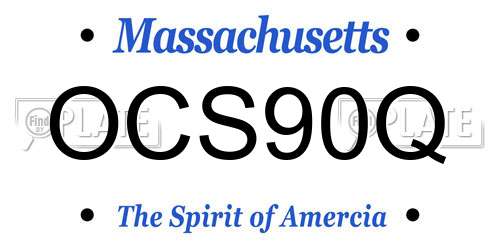OCS90Q Massachusetts License Plate