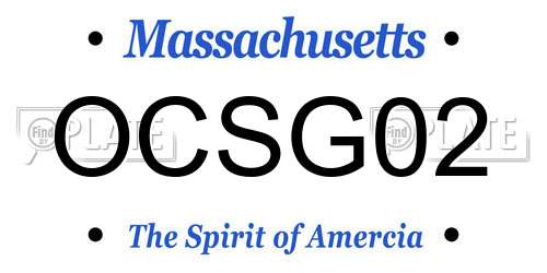 OCSG02 Massachusetts License Plate