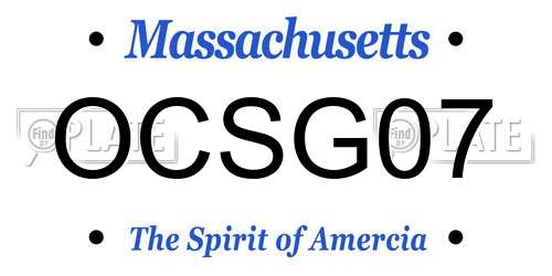 OCSG07 Massachusetts License Plate