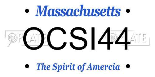 OCSI44 Massachusetts License Plate