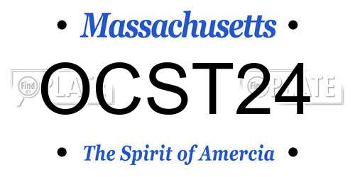 OCST24 Massachusetts License Plate