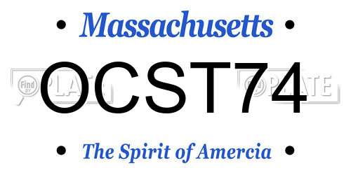 OCST74 Massachusetts License Plate