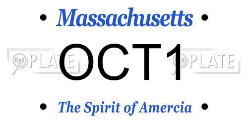 OCT1 Massachusetts License Plate