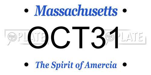 OCT31 Massachusetts License Plate