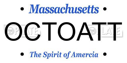 OCTOATT Massachusetts License Plate