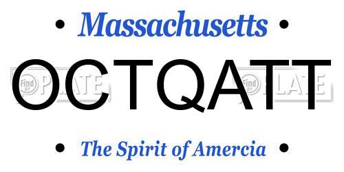 OCTQATT Massachusetts License Plate