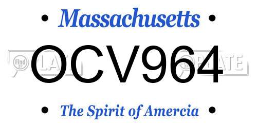 OCV964 Massachusetts License Plate