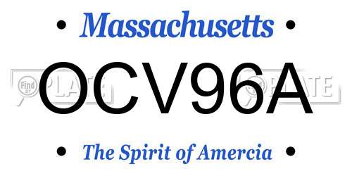 OCV96A Massachusetts License Plate