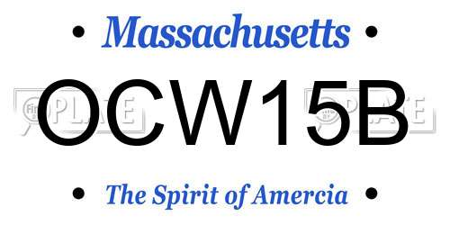 OCW15B Massachusetts License Plate