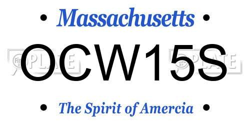 OCW15S Massachusetts License Plate