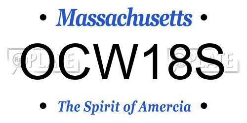 OCW18S Massachusetts License Plate