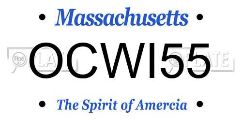 OCWI55 Massachusetts License Plate