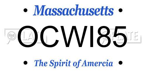 OCWI85 Massachusetts License Plate