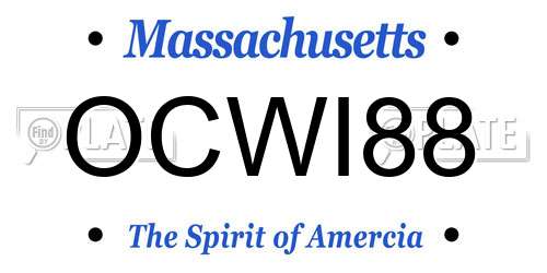 OCWI88 Massachusetts License Plate