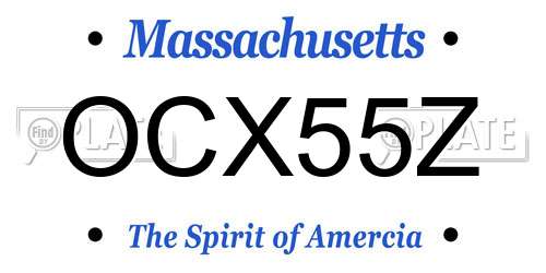 OCX55Z Massachusetts License Plate
