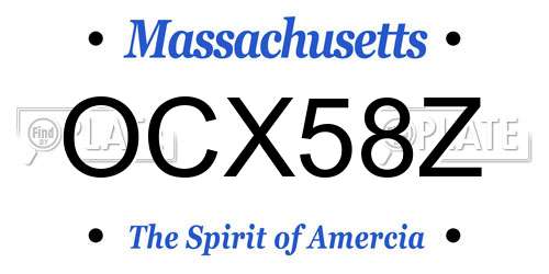 OCX58Z Massachusetts License Plate