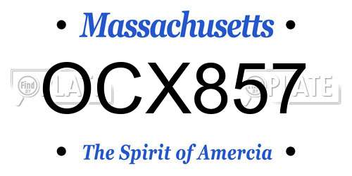OCX857 Massachusetts License Plate