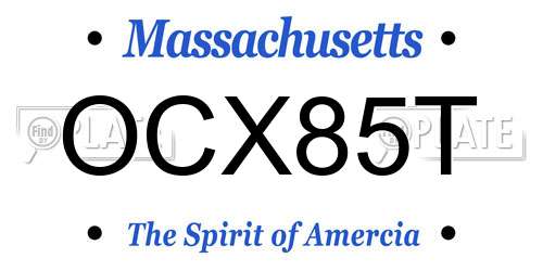 OCX85T Massachusetts License Plate