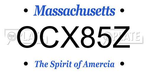 OCX85Z Massachusetts License Plate