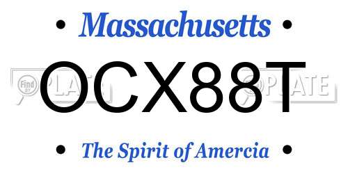 OCX88T Massachusetts License Plate