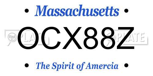 OCX88Z Massachusetts License Plate