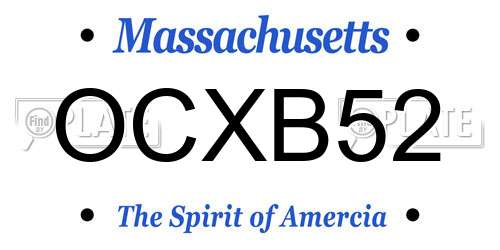 OCXB52 Massachusetts License Plate