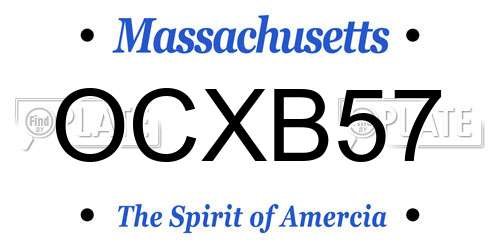 OCXB57 Massachusetts License Plate