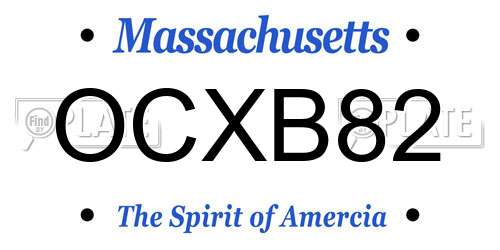 OCXB82 Massachusetts License Plate
