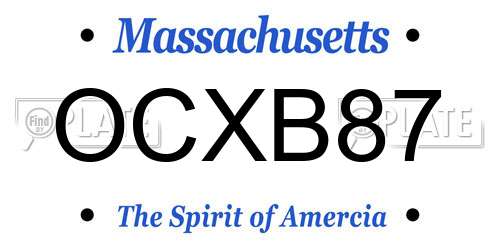 OCXB87 Massachusetts License Plate