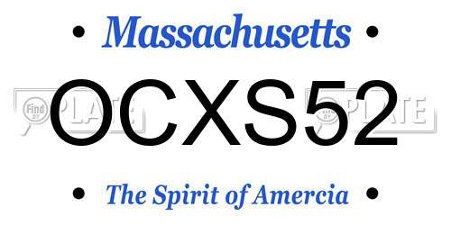 OCXS52 Massachusetts License Plate