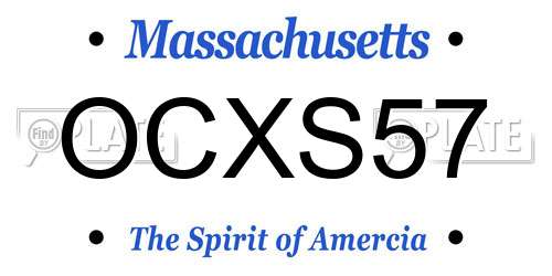 OCXS57 Massachusetts License Plate