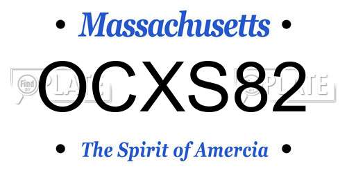 OCXS82 Massachusetts License Plate