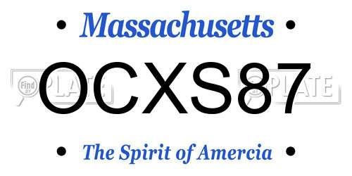 OCXS87 Massachusetts License Plate