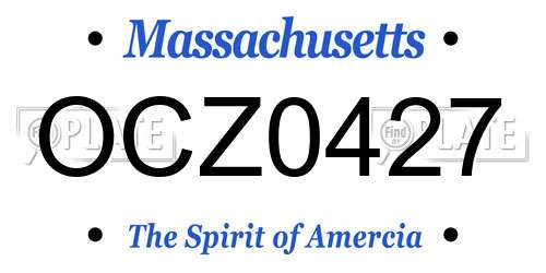 OCZ0427 Massachusetts License Plate