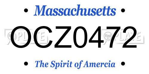 OCZ0472 Massachusetts License Plate