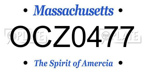 OCZ0477 Massachusetts License Plate