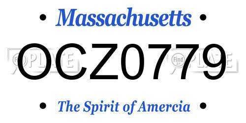 OCZ0779 Massachusetts License Plate