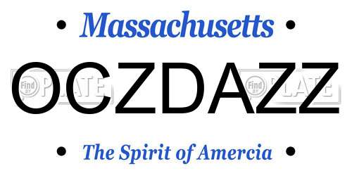 OCZDAZZ Massachusetts License Plate