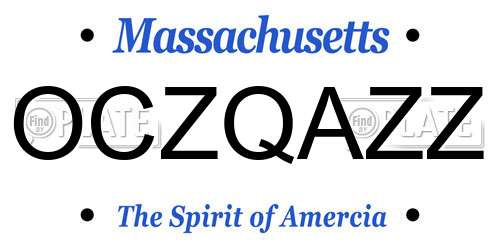 OCZQAZZ Massachusetts License Plate