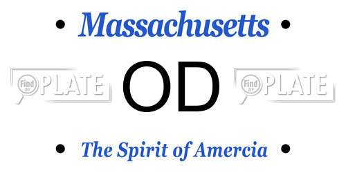 OD Massachusetts License Plate