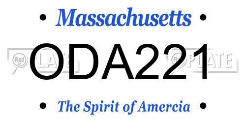 ODA221 Massachusetts License Plate