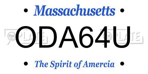 ODA64U Massachusetts License Plate