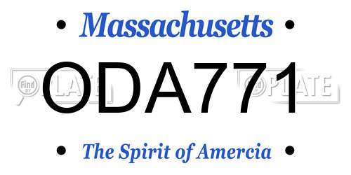 ODA771 Massachusetts License Plate