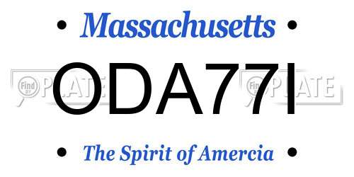 ODA77I Massachusetts License Plate