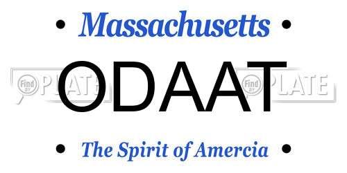 ODAAT Massachusetts License Plate