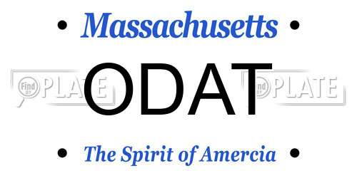 ODAT Massachusetts License Plate